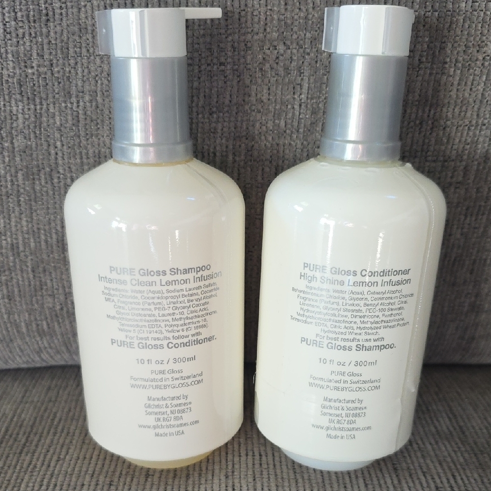 Pure By Gloss Shampoo & Conditioner Set, New, 10floz. Each, Lemon Infusion. - Picture 3 of 14